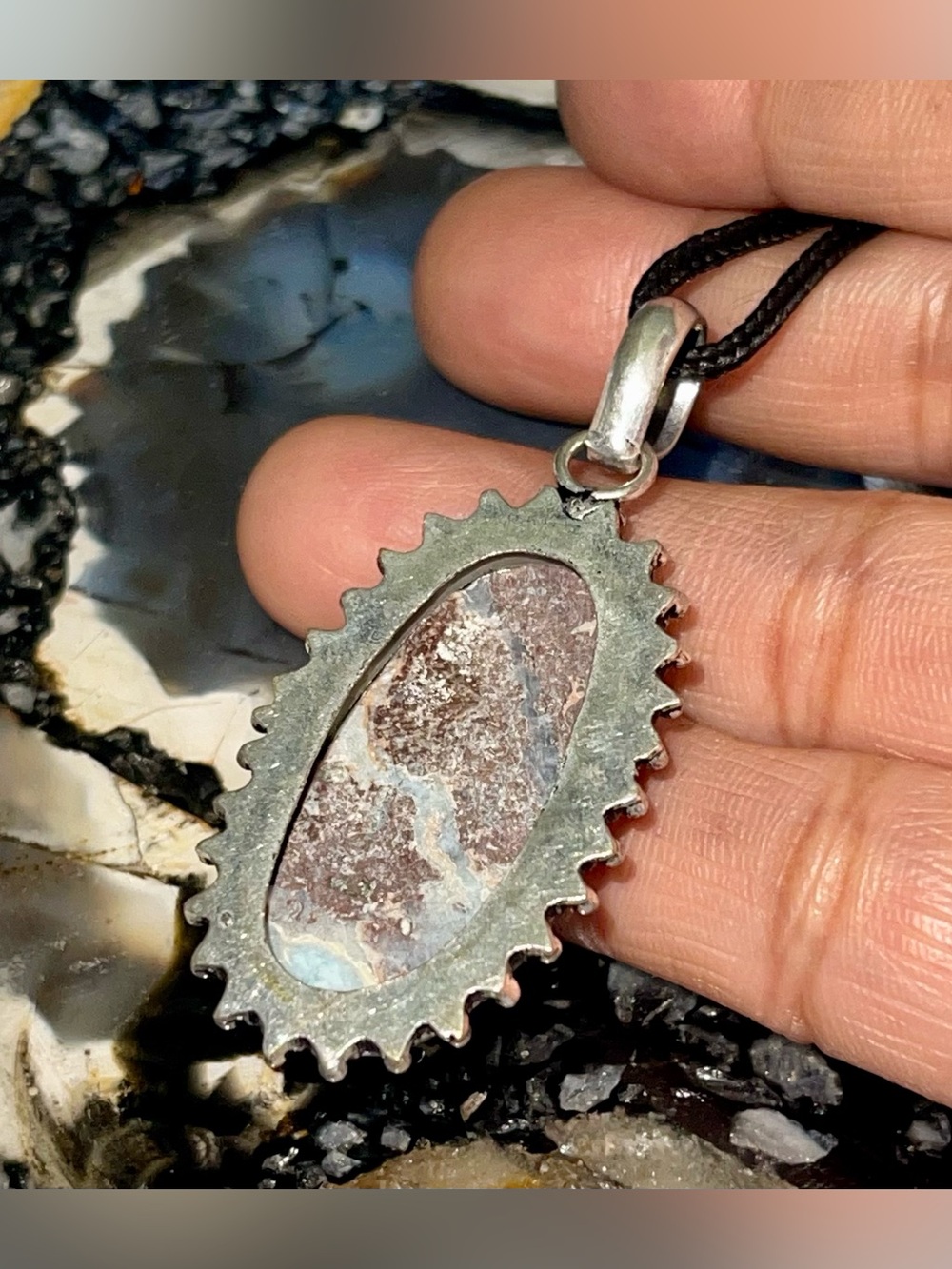 Caribbean DR Larimar Crystal Pendant 2” - Picture 9 of 11